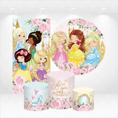 Conjunto de Capas de Painel e Cilindros Princesas
