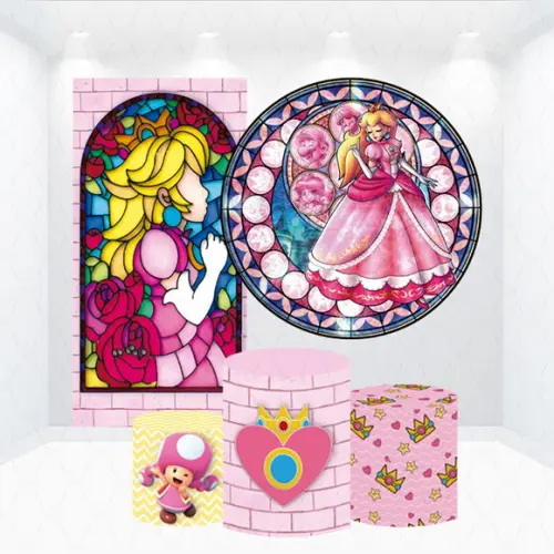Conjunto de Capas de Painel e Cilindros Princesa Peach