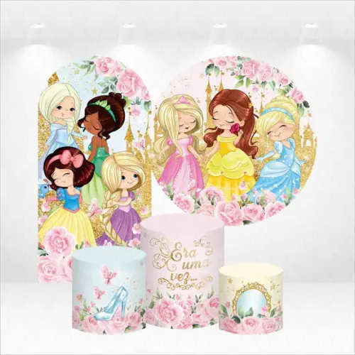 Conjunto de Capas de Painel e Cilindros Princesas