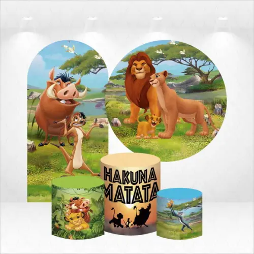 Conjunto de Capas de Painel e Cilindros Rei Leão