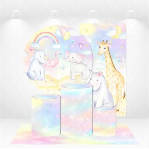 Conjunto De Capas De Painel E Cilindros Safari Encantado