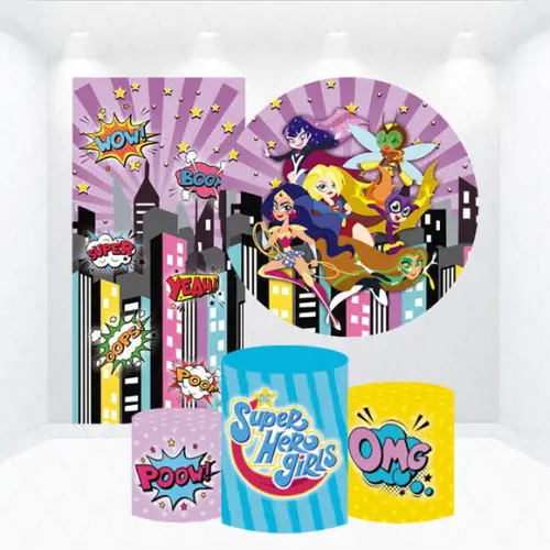 Conjunto de Capas de Painel e Cilindros Super Hero Girls