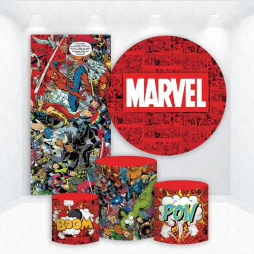 Conjunto de Capas de Painel e Cilindros Universo Marvel