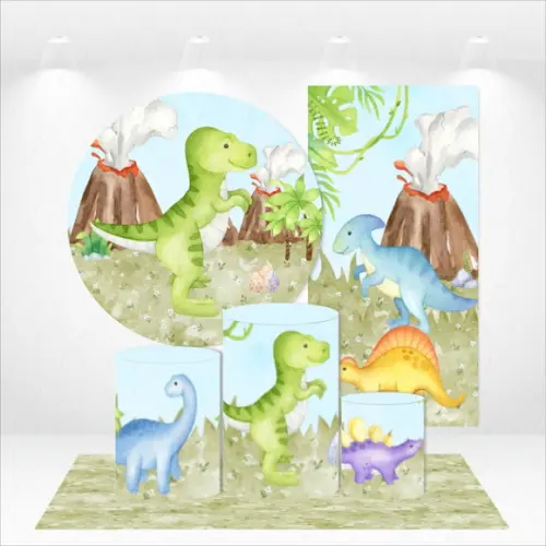 CONJUNTO DE CAPAS E TAPETE DINOSSAUROS