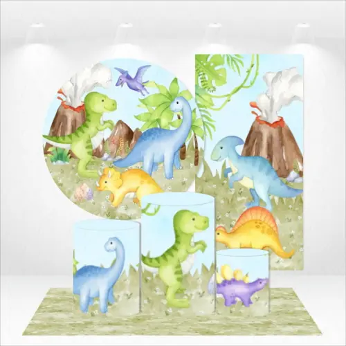 CONJUNTO DE CAPAS E TAPETE DINOSSAUROS