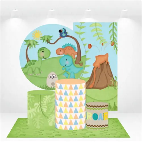 CONJUNTO DE CAPAS E TAPETE DINOSSAUROS