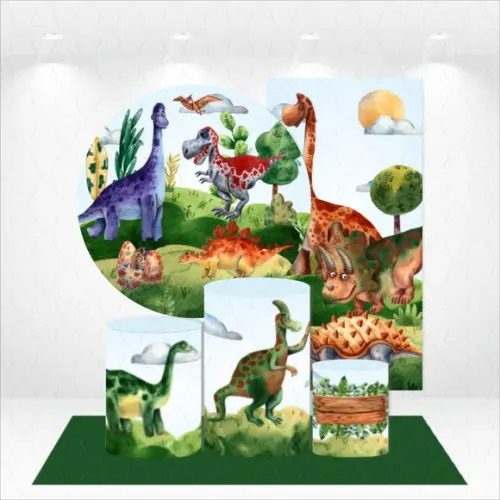 CONJUNTO DE CAPAS E TAPETE DINOSSAUROS