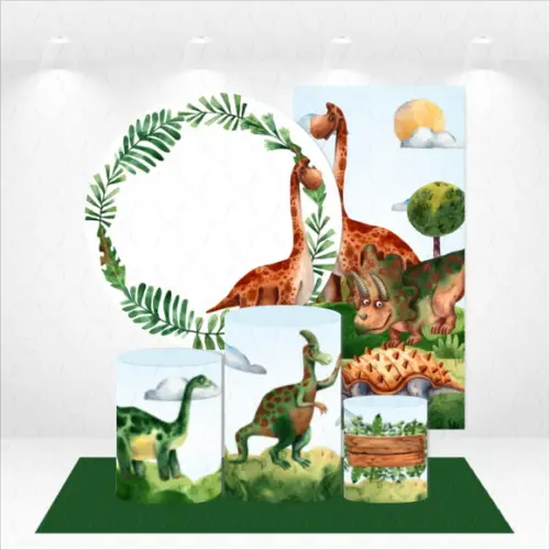 CONJUNTO DE CAPAS E TAPETE DINOSSAUROS