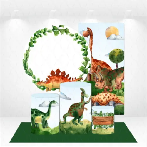 CONJUNTO DE CAPAS E TAPETE DINOSSAUROS