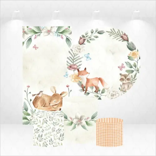 Conjunto de Capas Painel e Cilindros Bosque Encantado