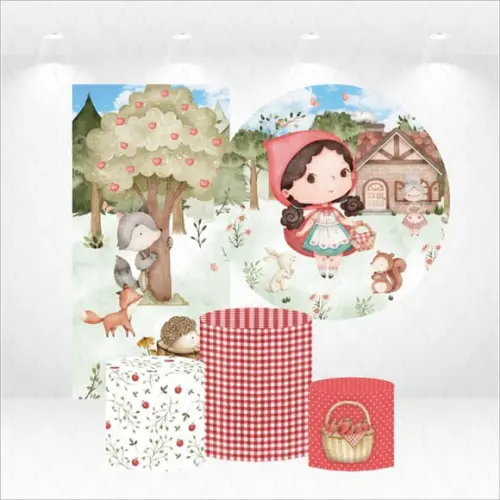 Conjunto de Capas Painel e Cilindros Chapeuzinho Vermelho