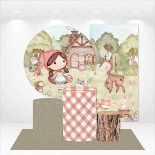 Conjunto de Capas Painel e Cilindros Chapeuzinho Vermelho