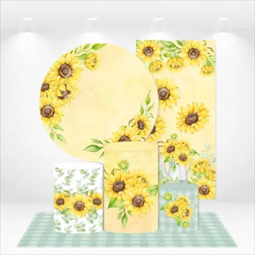 Conjunto de Capas Painel e Cilindros Floral Girassol