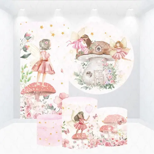 Conjunto de Capas Painel e Cilindros Jardim Encantado Fadas
