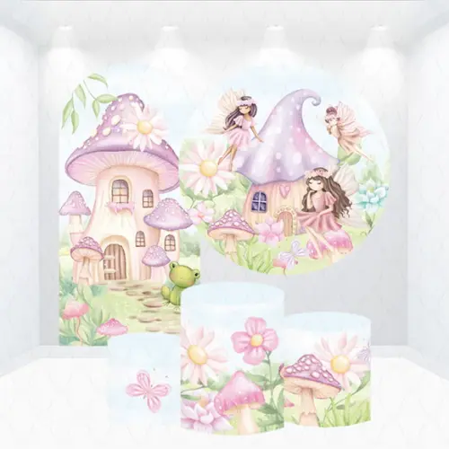 Conjunto de Capas Painel e Cilindros Jardim Encantado Fadas