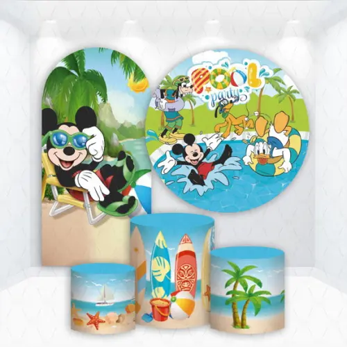 Conjunto de Capas Painel e Cilindros Mickey Pool Party