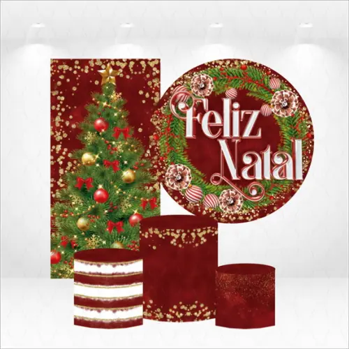 Conjunto de Capas Painel e Cilindros Natal