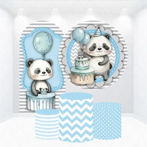 Conjunto de Capas Painel e Cilindros Panda Azul