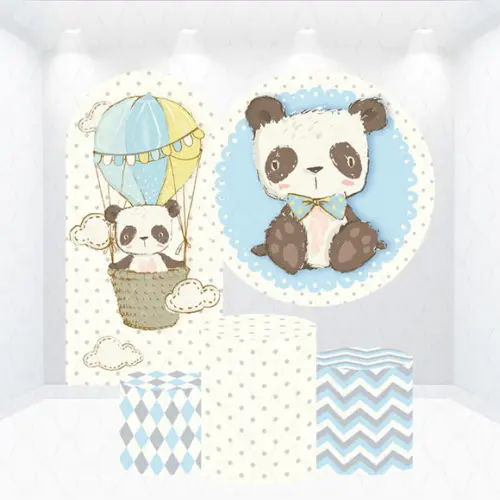 Conjunto de Capas Painel e Cilindros Panda Azul