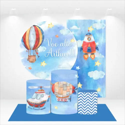 Conjunto de Capas Painel e Cilindros Voe Alto Personalizado