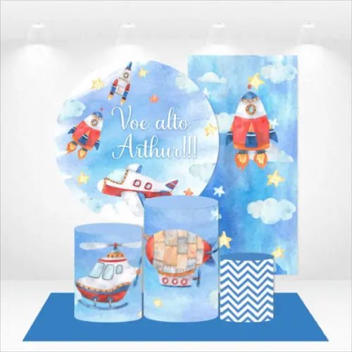 Conjunto de Capas Painel e Cilindros Voe Alto Personalizado