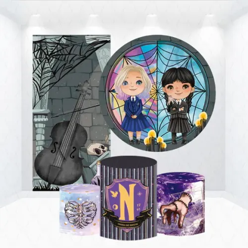 Conjunto de Capas Painel e Cilindros Wandinha Adams
