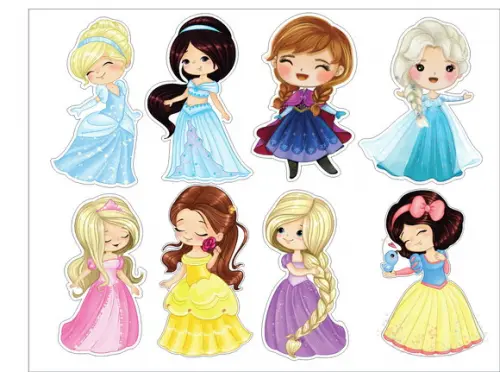Kit 10 Totens de Princesas 30cm