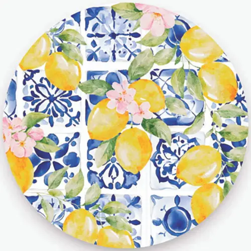 Kit 12 Capas de Sousplat Simples Limão Siciliano