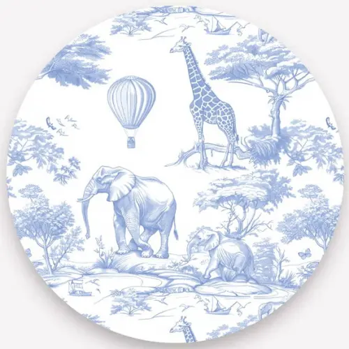 Kit 12 Capas de Sousplat Simples Tema Safari - 35cm