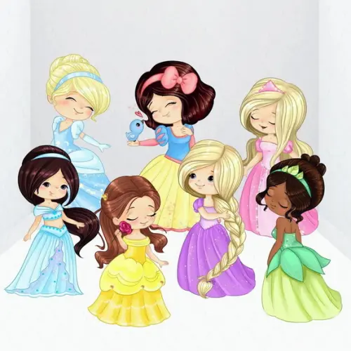 Kit 7 Display / Totem em mdf Princesas 90cm