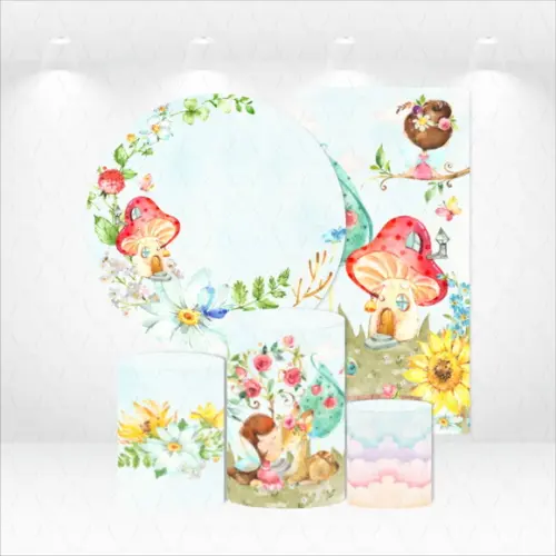 Kit Capas De Paineis E Cilindros Jardim Encantado Fadas