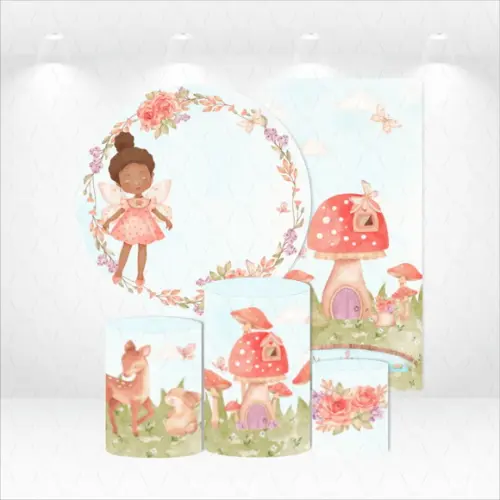 KIT CAPAS DE PAINEIS E CILINDROS JARDIM ENCANTADO FADAS