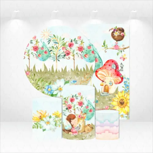 KIT CAPAS DE PAINEIS E CILINDROS JARDIM ENCANTADO FADAS