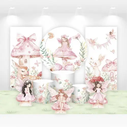 Kit Painéis e Cilindros Jardim Encantado Fadas