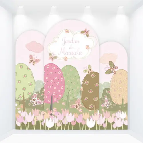 Kit Painéis Romanos Vestfácil Jardim Encantado com Nome