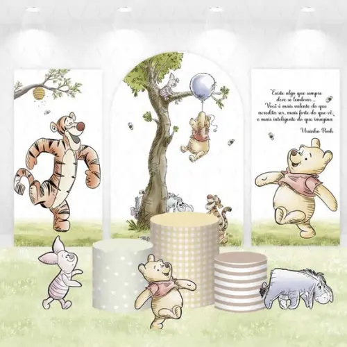 Kit Painéis Vestfácil, Cilindros e Displays Ursinho Pooh