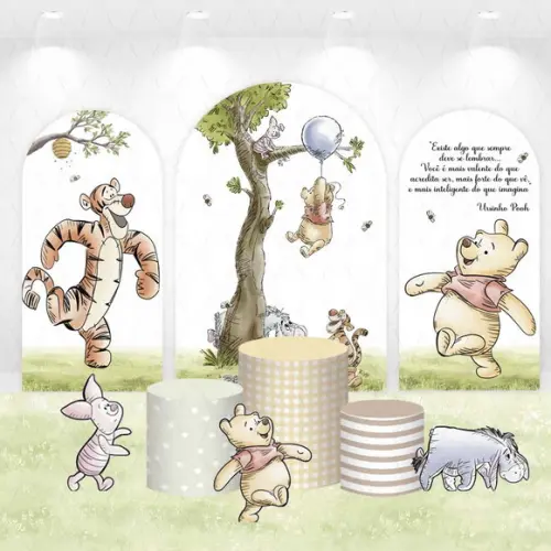 Kit Painéis Vestfácil, Cilindros e Displays Ursinho Pooh