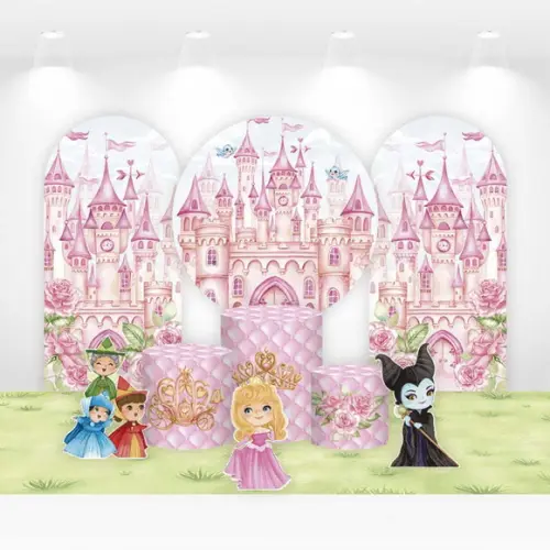 Kit Painéis, Cilindros e Displays Festa Princesa Aurora