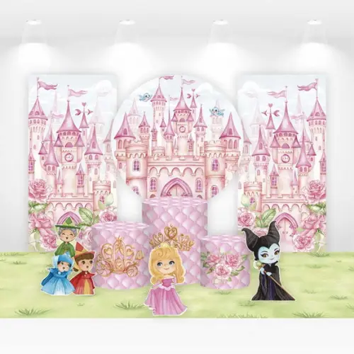 Kit Painéis, Cilindros e Displays Festa Princesa Aurora