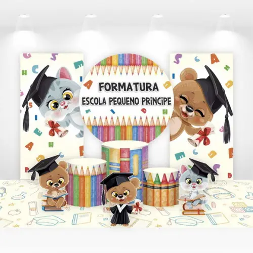 Kit Painéis, Cilindros e Displays Formatura com Nome