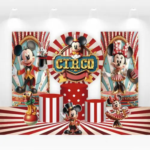 Kit Painéis, Cilindros e Displays Mickey Circo