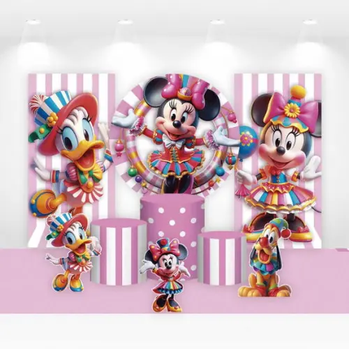 Kit Painéis, Cilindros e Displays Minnie Circo
