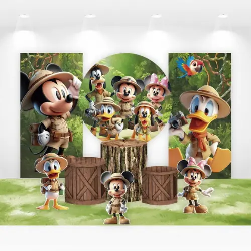 Kit Painéis, Cilindros e Displays Mickey Safari