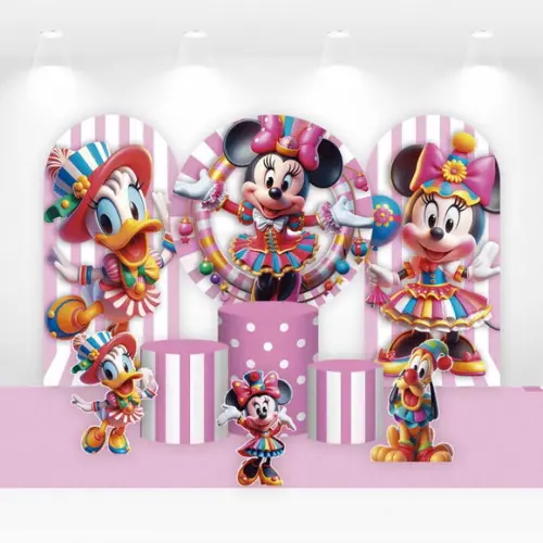 Kit Painéis, Cilindros e Displays Minnie Circo