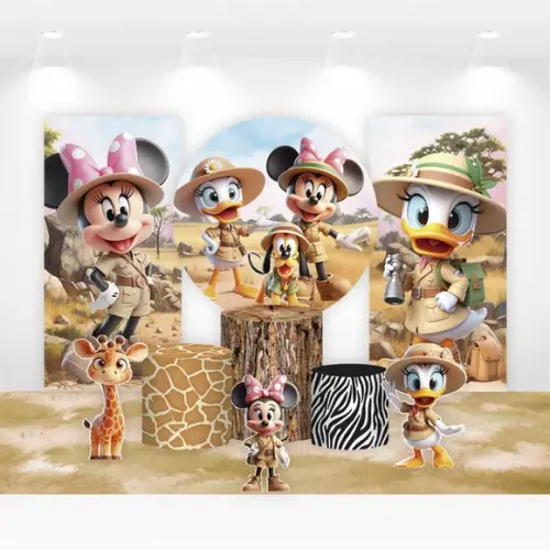 Kit Painéis, Cilindros e Displays Minnie Safari