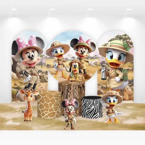 Kit Painéis, Cilindros e Displays Minnie Safari