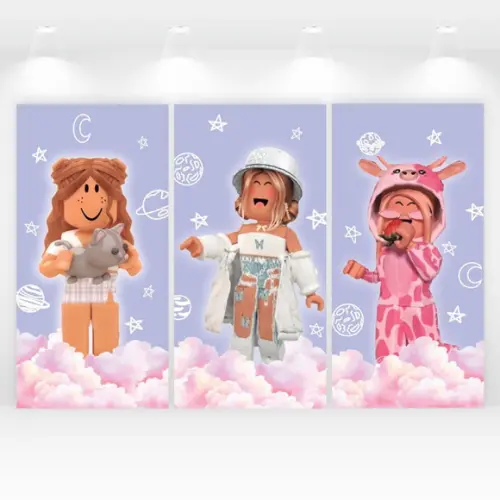 Kit Romanos ou Retangulares Roblox Girls 2x1m