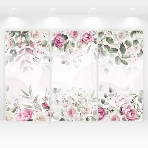Kit Trio de Painéis Vestfácil Jardim Floral