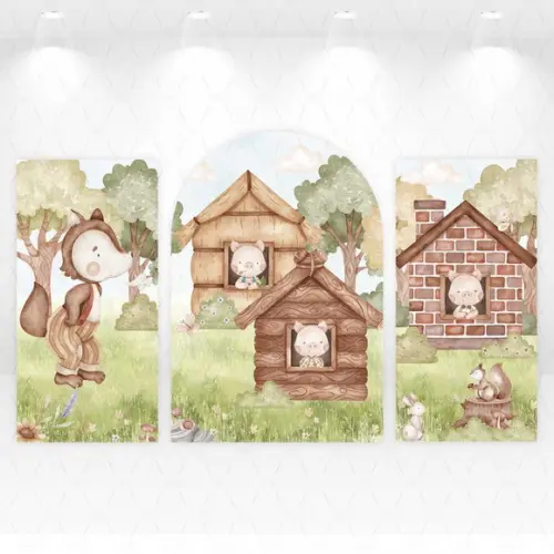 Kit Trio de Painéis Vestfácil Três Porquinhos