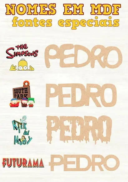 Nome Fonte Especial mdf 3mm